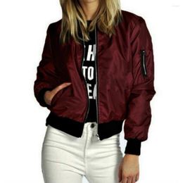 Racing Jackets .2023 Women Coat Retro Solid Zipper Up Jacket Casual Autumn Long Sleeve Outwear Basic Bomber Famale