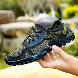 Hiking Footwear Luz Caminhadas para homens onda mosca Sneakers Homens Plus Size Desporto Ao Livre Para Camping trekking P230510