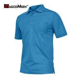 Men's T-Shirts MAGCOMSEN Men's Quick-drying T-shirt Casual Short Sleeve Summer Polo T Shirt Relax Fitted Shirts with Small Chest Pocket 230510