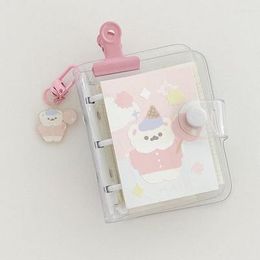 Mini 3 Hole Spiral Notebook Loose Leaf Binder Planner PVC Transparent Diary PP Paper Zip Bag Accessories