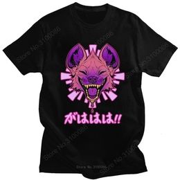 Men s T Shirts Kaus Lucu Jepang Vaporwave Hyena Katun Lengan Pendek Pria Pakaian Jalanan Harajuku Safari Satwa Liar Gajaha Berbulu 230509