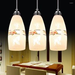 Pendant Lamps Restaurant Lights Simple Modern Creative 3 Head Fashion Glass Bar Dining Table Personality Led Lamp ZA811