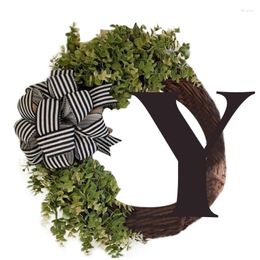 Decorative Flowers 26 English Letters Front Door Wreath Art Crafts Party Decoration Accessory