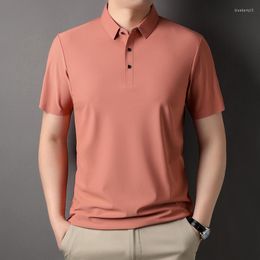 Men's Polos Elevate Your Wardrobe Men's Solid-Color Polo T-shirt In Green White Khaki Black Navy Blue Pink Gray Short Sleeve Basic Top