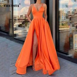 Satin Strap Wedding Dress Spring Bridal Sexy v Neck Set Tube Top Elegant Solid Colour Slim Irregular High Banquet Dresses 230508