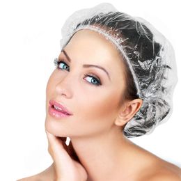 Disposable Shower Cap Plastic Waterproof Woman Head Hair Cover Hotel Dye Beauty Salon Dressing Dyeing One-Off Elastic Caps