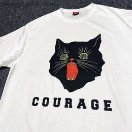 Women's T-Shirt 2022 Black Cat Printing Unisex Positive White T shirts Short Sleeve Loose Cotton Street Fashion Tees Summer Y2K Graphic Shirts T230510