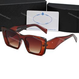 Mens sunglasses lunette womens sunglasses designer Trendy Brown Rectangular Frame Goggles Retro Ladies Fashion Triangular Sunglasses with Case sun glasses