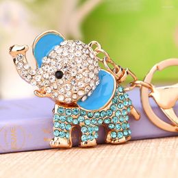 Keychains Charm Pendant Lucky Mascot Elephant Keychain Bling Keyring Bag Purse Buckle Car Keys Holder Jewellery Gift For Women 4 Colours