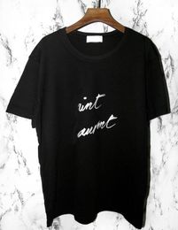 Saint France Paris Blazing Kırmızı Dudaklar Sigara Baskılı Tee Lüks Moda Yüksek Sokak SL P Erkek Kadın Çift Çift Günlük T-Shirts Yaz Bahar Pamuk YS Tshirt