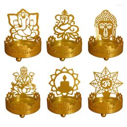 Candle Holders Religious Metal Holder Hollow Statue Projection Decoration Muslim Eid Candlestick For Home Festival