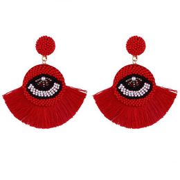 Dangle Chandelier Bohemian Tassel Earrings Evil Blue Eye Drop For Women Handmade Crystal Beaded Hoop Statement Earring Par Dhgarden Dhlzj