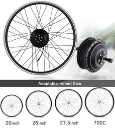 Electric Bike Conversion Kit Front Wheel Brushless Gear Hub Motor 350W EBike Kit 36V 48V 26" Bicycle Controller with LCD Display