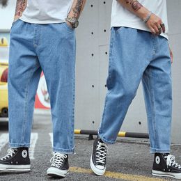 Men's Jeans Oversize Straight Jeans Men Casual Loose Denim Trousers High Street Hip Hop Baggy Pants Solid Man Big Size 2848 Stretch Z0508