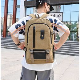 Backpacking Packs New casual camping men backpack portable hiking bag large capacity travel men backpack canvas fashion youth sports bags P230510