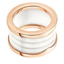 fashion titanium steel love ring silver rose gold ring for lovers white black Ceramic couple ring For gift Good quality