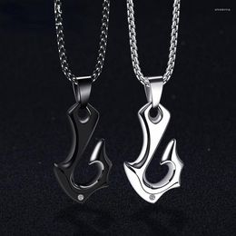 Chains 2023 Simple Anchor Titanium Steel Men's Necklace Stainless Pendant Trendy Niche Design Clavicle Chain Fashion Ornament