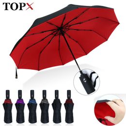 Umbrellas Double Cloth 10 Ribs Men Fully Automatic Folding Multifunctional Sunshade Women Rain Car Travel Parag 230510