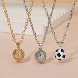 Ingenious Football Basketball Pendant Mens Gold Necklace Designer South American Alloy Silver Plated Fashion Soccer Chokers Necklaces Jewellery for Man Gift