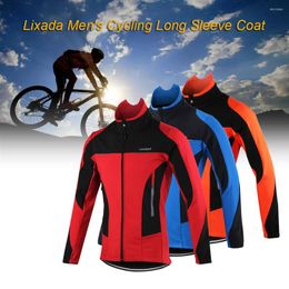 Racing Jackets Men's Outdoor Cycling Jacket Winter Thermal Breathable Comfortable Long Sleeve Coat Water Resistant Riding Sportswear