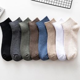 Men's Socks 10 Pairs/Lot Men's Black White Solid Colour Casual Business Ankle Male Breathable Comfortable Cotton Short Sox