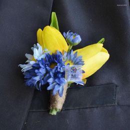 Decorative Flowers Wedding Silk Boutonniere Man Manual Groomsman Buttonhole Party Corsage Mix