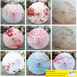 Women Rain Umbrella Chinese Fengshui Silk Dance Japanese Poney Decorative Bamboo Oil Paper