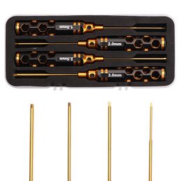 Screwdrivers 4pcs 1.5mm 2.0mm 2.5mm 3.0mm Hex Screw Driver Screwdriver Set for Racing Drone Helicopter Car Boat RC Parts 230509