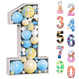 Party Decoration 7393cm Giant Birthday Figure 09 Balloon Filling Box 1st 18th Number 30 40 50 Frame Anniversary 230510