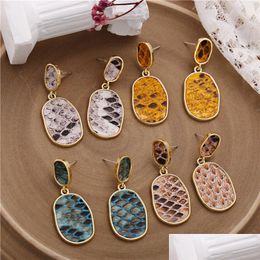 Charm New Womens Earrings Vintage Drop For Women Bohemian Snake Skin Earring Female Statement Jewelry Gift Delivery Dhsqz