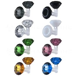 Colourful Glass Smoking Diamonds Style Replaceable 14MM 18MM Male Joint Dry Herb Tobacco Philtre Bowl Oil Rigs Portable Waterpipe Bong DownStem Cigarette Holder DHL