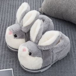 Slipper Kids Fur Slides Autumn Winter Boys Indoor Non-slip Child Shoes Cute Rabbit Cotton Home Slippers Baby Girls Slippers 230510