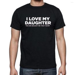 Männer T Shirts Lustige ICH Liebe Meine Tochter Grafik Baumwolle Streetwear Kurzarm Papa Vater Harajuku T-shirt Herren Kleidung