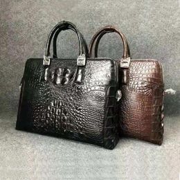 Briefcases Mens Luxury High End Genuine Crocodile Leather Briefcase Bag Alligator Fashion Business UBEJ0007