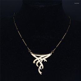 Pendant Necklaces Witchcraft Forest Tree Branch Stainless Steel Statement Necklace Women Gold Colour Jewellery Colgantes N4146S08