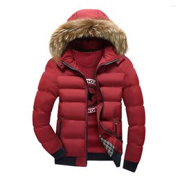 Men's Down 2023 Warm Winter Duck Jacket For Men Waterproof Fur Collar Parkas Hooded Coat High Quality Western Style Overcoat