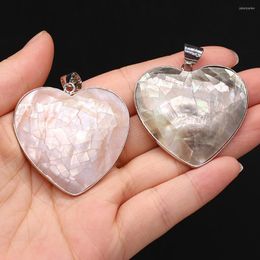 Pendant Necklaces Natural Shell Pendants Reiki Heal Heart Shape Mother-of-pearl Charms For Jewelry Making Tribal Necklace Earrings Gifts