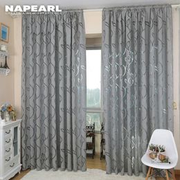 Curtain NAPEARL Home Decoration Living Room s Window Treatments Jacquard Leaf Designer Grey For Kitchen Bedroom 230510