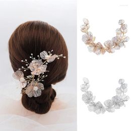 Hair Clips Bridal Wedding Headband Flower Pearl Accessories For Women Jewelry Party Bride Headpiece Bridesmaid Gift