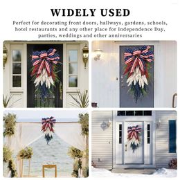 Decorative Flowers Wheat Ears Upside Down Garlands Pendants Independence Day Patriotic Garland Reusable Ornaments For Wall Door Garden