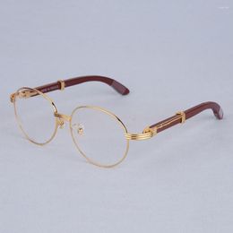 Sunglasses Evove Oval Gold Reading Glasses Male Women Wooden Eyeglasses Frame Men Anti Blue Reflection Spectacles For Prescription Diopter