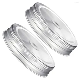 Dinnerware Sets 2 Pcs Glass Bottles Lids Cookware Supplies Jam Jar Metal Canning Aluminium Lid Can Cover