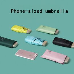 Umbrellas Mini Sun Portable Small Uv Vinyl Pocket Protection and Ultraviolet Fashion Parasol 230510
