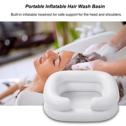 Bathtubs 1PC PVC Inflatable Portable Shampoo Basin for Pregnant Women Disabled Elderly Easy Safe Shampooing Waterproof Wash Basin Tools