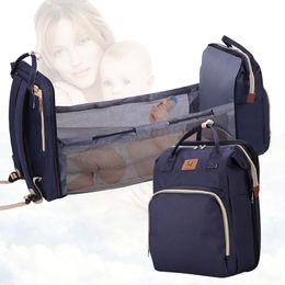 Diaper Bags Baby Diaper Bag Bed Backpack For Mom Maternity Bag For Stroller Nappy Bag Large Capacity Nursing Bag for Baby Care Upgrade Hooks 230510