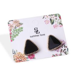 Stud New Western Triangle Geometric Earring Different Candy Colour Earrings For Women Small Simple Korean Style Jewellery Drop D Dhgarden Dh0Wt