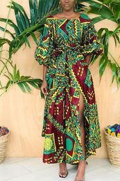 Ethnic Clothing Dashiki Ankara African Dresses for Women Summer Print Maxi Dress Clothes Beach Bohemia Party Robes 230510