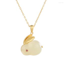 Pendant Necklaces Jade Necklace Female Hetian Small Animal Zodiac Clavicle Chain Light Luxury Jewelry Gift