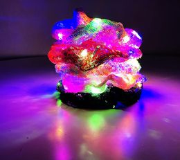 Neon Light Up Hair Scrunchies Sequins LED Hair Tie Elastic Ponytail Holder 3 Light Modes Women Girls Halloween Christmas Party Favors