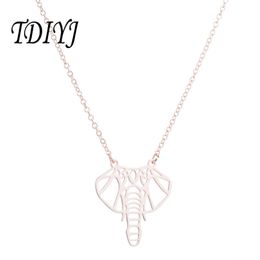 Pendant Necklaces TDIYJ Unique Geometric Origami Elephant Necklace Simple Animal As Women Kids & Pendants Jewellery